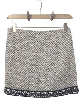 English Rose Wool Blend Chevron Pattern Mini Skirt  Sz S